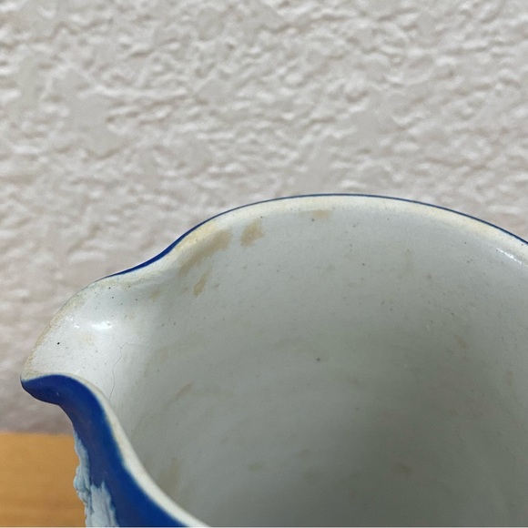 Vintage WEDGWOOD Blue Jasperware Etruscan Scene 4.5” Creamer Milk Jug - Picture 16 of 16